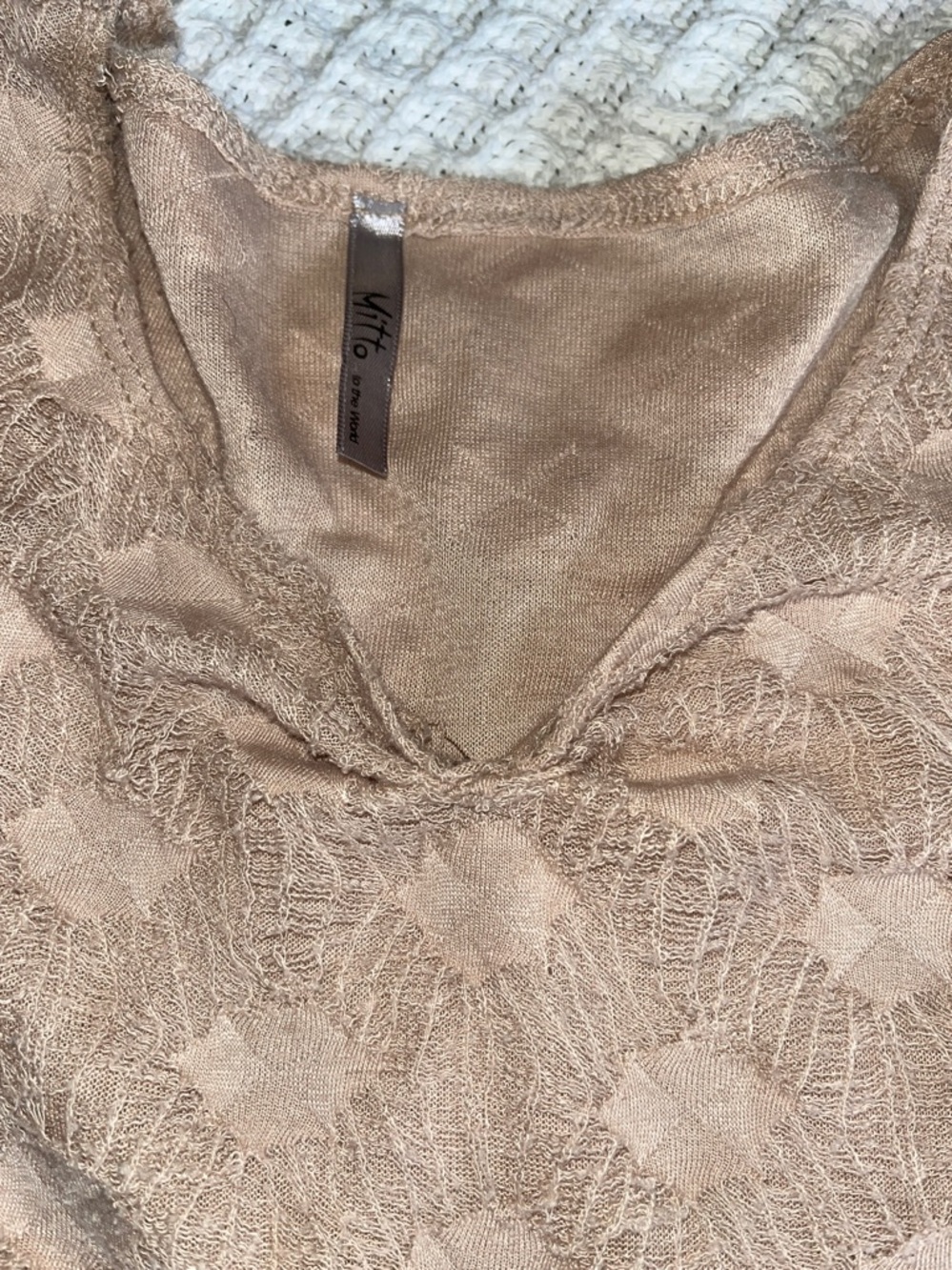 2pc Outfit bundle cute cargo look denim tan khaki mini skirt sz10& Mitto tan top - Picture 8 of 12